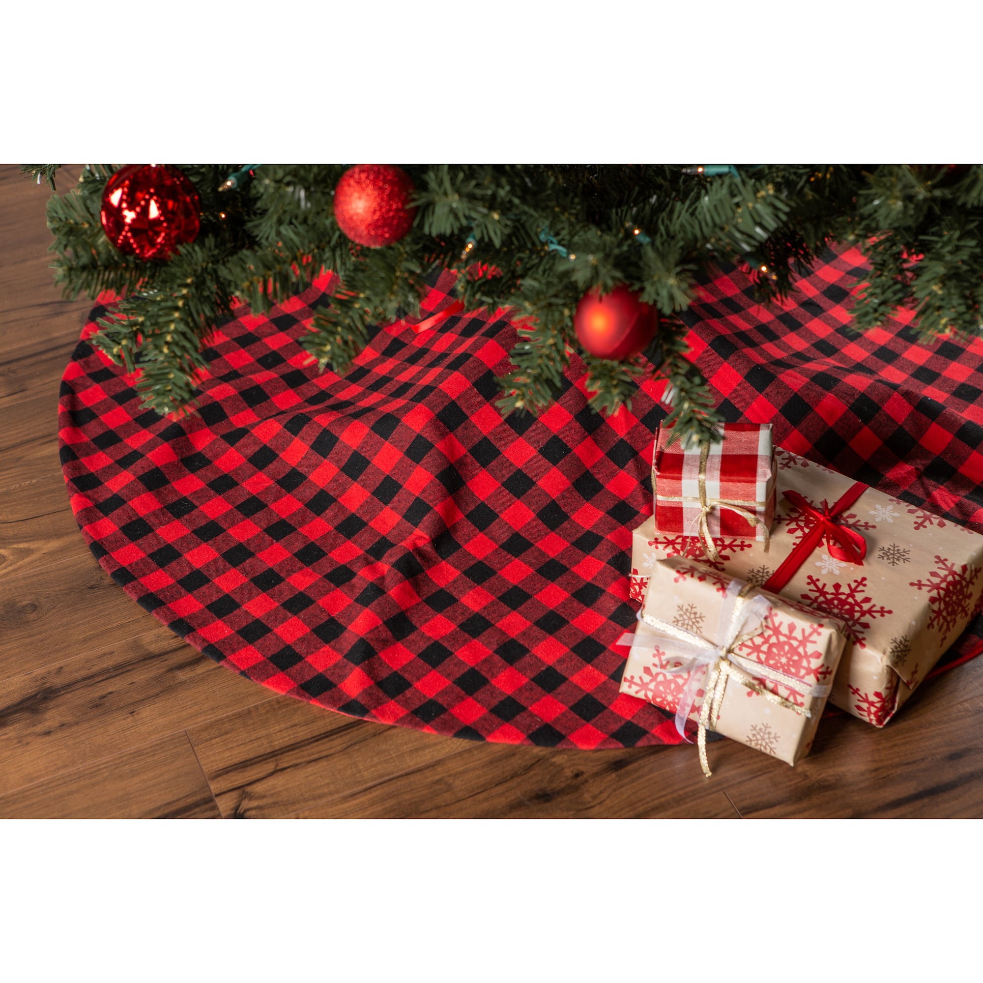 DII® Red & Black Buffalo Check Holiday Tree Skirt